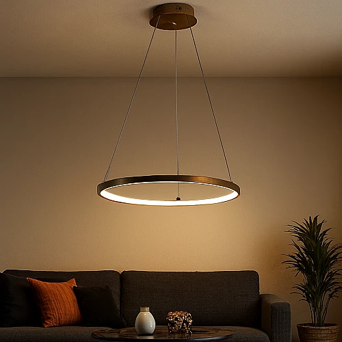 نجف مودرن ذهبي لون الانارة اصفر 20 واط مقاس 60 سم