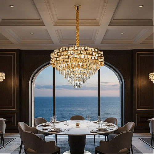 علاقي مودرن ذهبي E14*5 مقاس 600 ملم