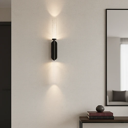 إضاءة حائط مودرن اسود لون الانارة 3اضاءات 3 واط