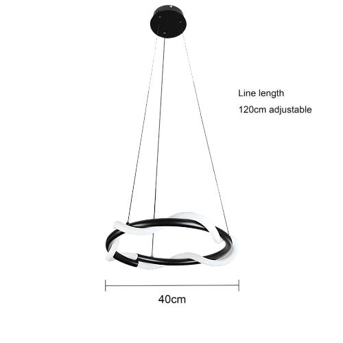 نجف مودرن اسود لون الانارة اصفر 36 واط مقاس 40 سم