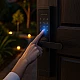 صورة منتج قفل باب الكتروني ذكي عن بعد مع (بصمة أصابع + لوحة كلمة مرور + كرت ) توفل ضمان 5 سنوات موديل TF/LK1019/SMART/BK