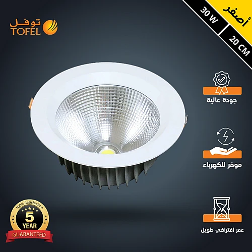 داون لايت كشاف دفن لون الاضاءة اصفر 20 سم 30 واط تصميم عملي بإضاءة مشرقة ومريحة للعين توفل
