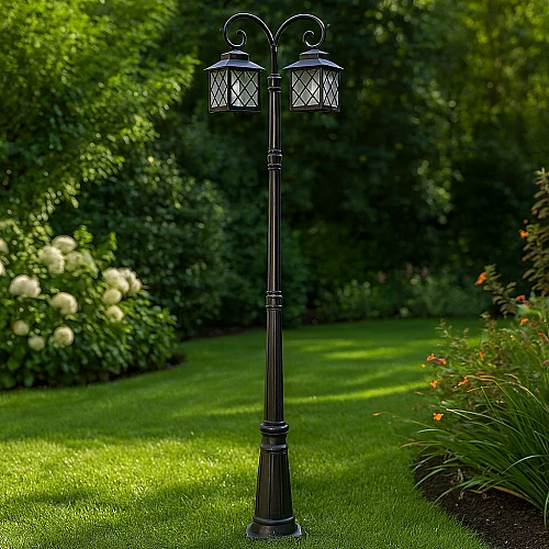 فانوس مجوز 2 متر و 20 سم غطاء لون اسود