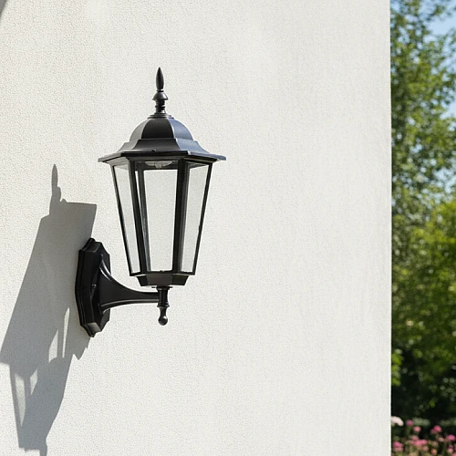 فانوس جداري صغير سداسي اسود E27