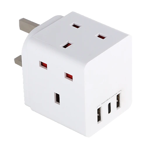 قسام توفل موزع افياش كهرباء 2USB+ TYPS