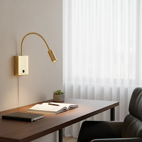 إضاءة أبليك حائط مودرن ذهبي لون الانارة اصفر واط 3