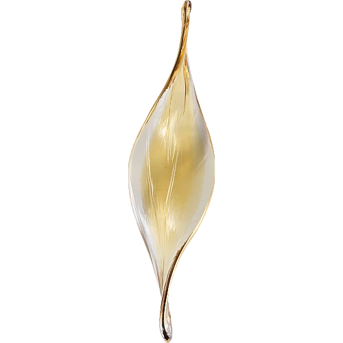 ورق شجر كريستال لون FALCATE LEAF تركوازي + ذهبي (عبوة 1 حبة)