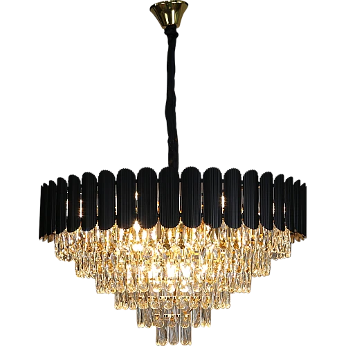 نجف مودرن غطاء اسود مع ذهبي 800 E14*15