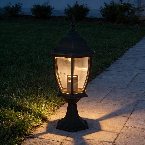 فانوس جلاسي اسود وسط