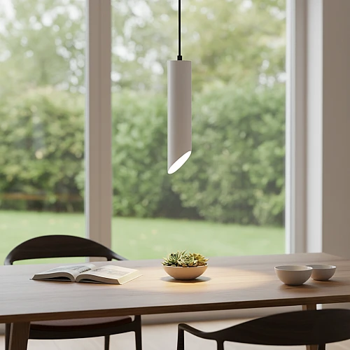 سلندر علاقي اسطواني طويل مفرد ابيض قطر 55*300 ملم لمبة نوع GU10