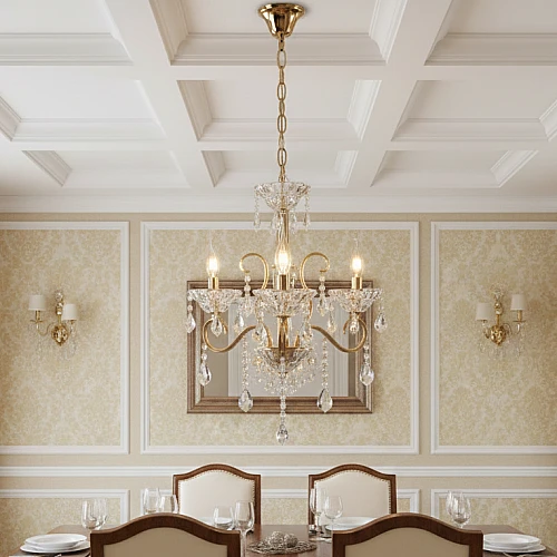 نجف مودرن شمعدان ذهبي + فضيE14*3