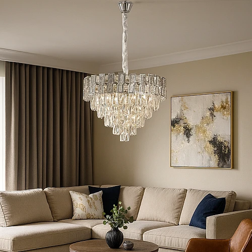 نجف مودرن فضي E14*9 مقاس 600 ملم