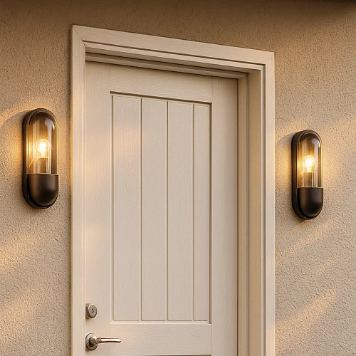 فانوس بيضاوي E27 اسود خارجي