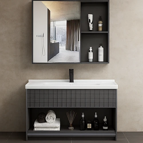 مغسلة خشب Techwo مع صيدليه اسود قطعتين مقاس 60 سم (تُضاف رسوم الأوزان الثقيلة)