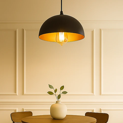 علاقي مودرن اسود مع ذهبي E27*1 لمبة