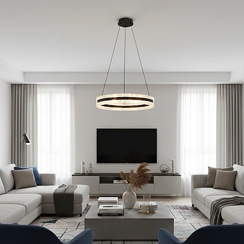 نجف مودرن اسود لون الانارة 3 اضاءات 75 واط مقاس 600 ملم