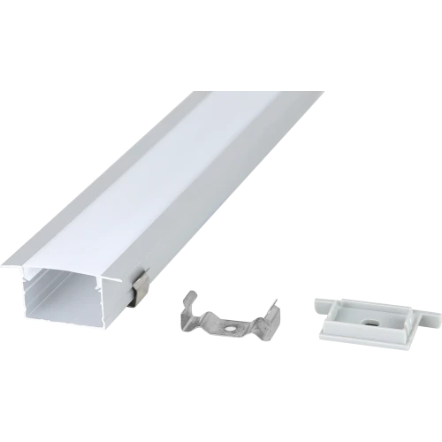 بروفايل ليد مجرى المينيوم فضي دفن طول 3 متر * العرض 2 سم * ارتفاع 1 سم - مع الإكسسوارت توفل (هذا المنتج متاح في جدة و الرياض فقط)