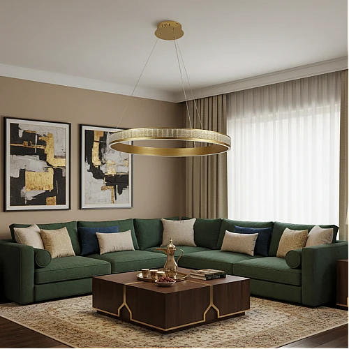 نجف مودرن ذهبي لون الانارة 3اضاءات 115 واط مقاس 80 سم