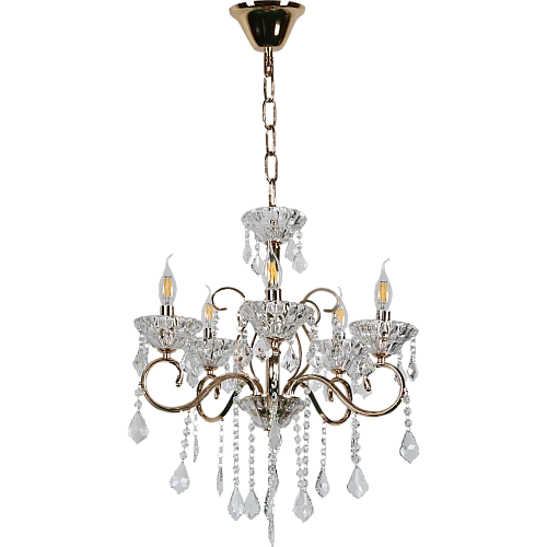 نجف مودرن شمعدان ذهبي + فضيE14*5