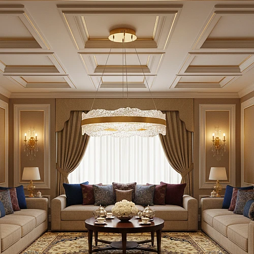 نجف مودرن ذهبي لون الانارة 3 اضاءات 115 واط مقاس 800 ملم