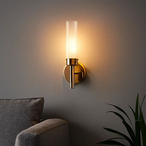 إضاءة ابليك حائط مودرن ` ذهبي لون الانارة 3اضاءات 5 واط