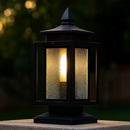 فانوس جلاسي خارجي اسود E27