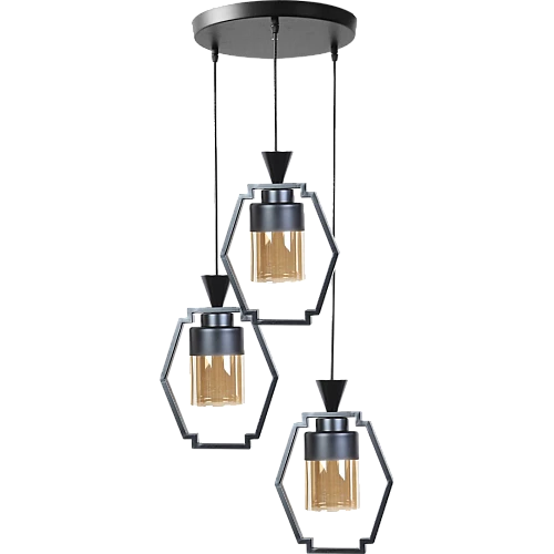 علاقي مودرن اسود E27*3