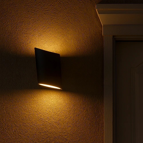 كشاف بوابة اسود انارة لون الاضاءة اصفر 6 عدسات