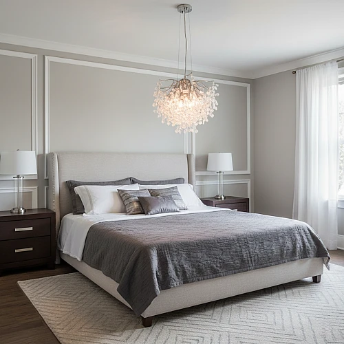 علاقي مودرن فضي+شفاف+ابيض E14*6