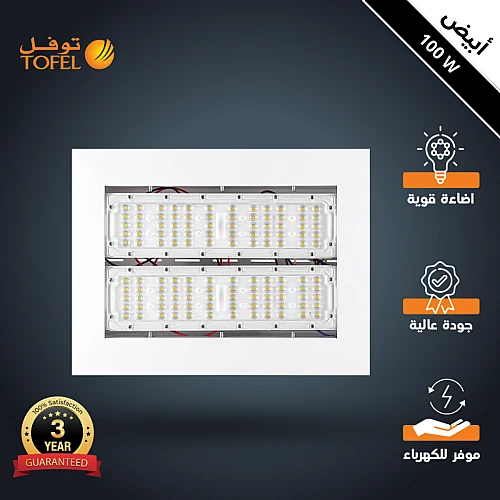 كشاف محطات دفن لون الانارة ابيض 100 واط توفل
