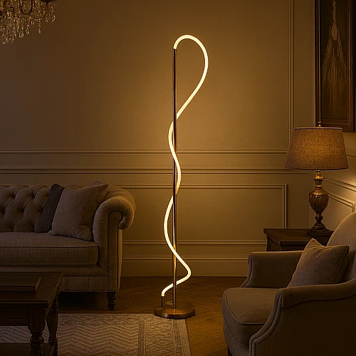 ابجورة ارضية مودرن زيتي لون الانارة اصفر 30 واط مقاس 1500 ملم