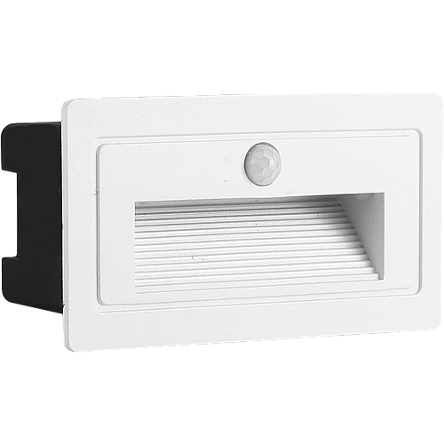 كشاف درج مستطيل ابيض دفن مع حساس حركة لون الانارة اصفر 3 واط