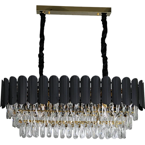 نجف مودرن غطاء اسود مع ذهبي قطر 80 سم E14*15