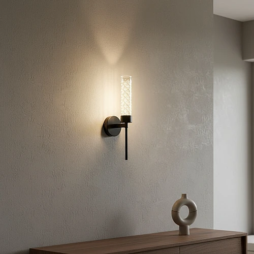 إضاءة ابليك حائط مودرن اسود لون الانارة 3اضاءات 5 واط