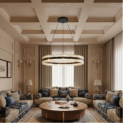 علاقي مودرن 600اسود لون الانارة 3 اضاءات W85