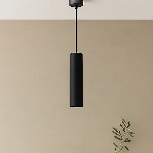 سلندر علاقي اسطواني طويل مفرد اسود قطر 60*300 ملم لمبة نوع GU10