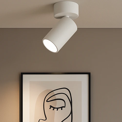 كشاف جرم لطش مفرد شكل ابيض موجهة قاعدة متحركة GU10 مانع للتوهج