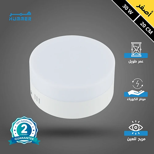 كشاف لطش ليد بنل لون الانارة اصفر 20 سم 30 واط