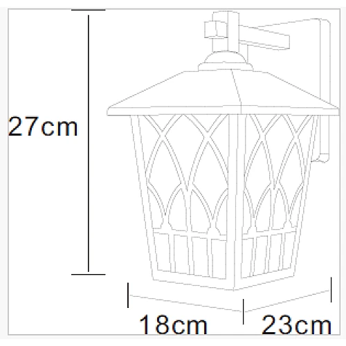  منتج فانوس جداري خارجي اسود-6200/1W/BK