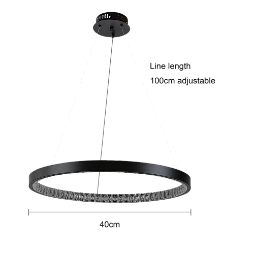 نجف مودرن اسود لون الانارة 3 اضاءات 30 واط مقاس 40 سم