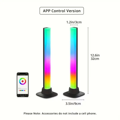  صورة منتج مصباح طاولة غطاء اسود لون انارة RGB مزدوج ثنائي تحكم عن بعد + حساس صوت موديل HU2339/2/BK+RGB