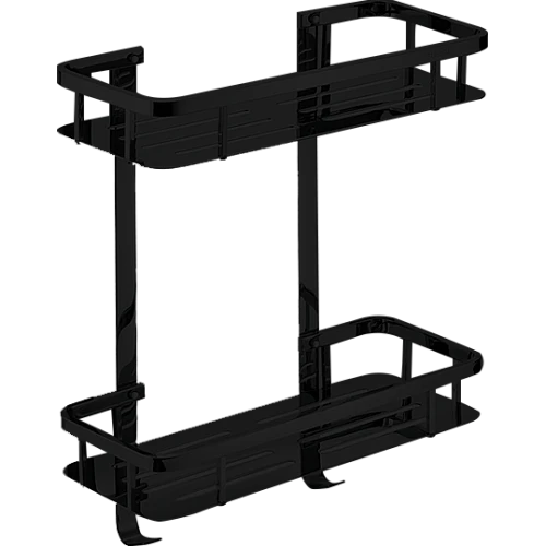 رف مستطيل دورين مع علاقة ستانلس ستيل 201 اسود