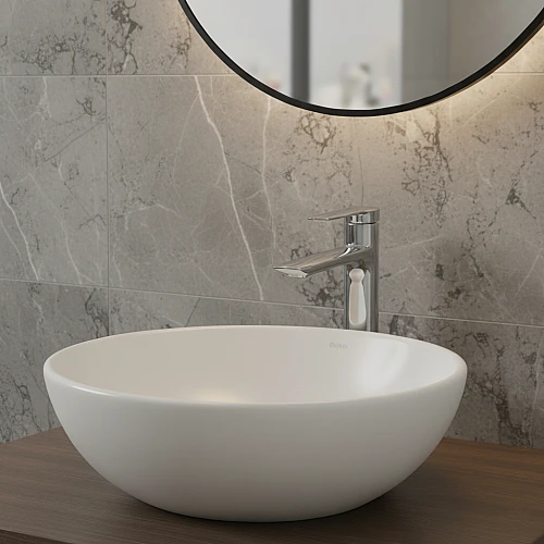 خلاط مغسلة طويل كروم مع ليات