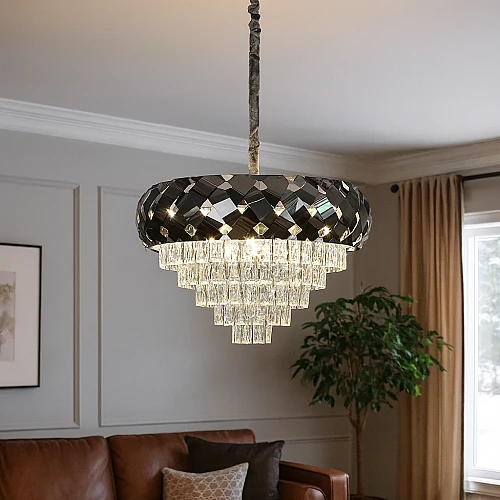 نجف مودرن فضي E14*9L قطر 40 سم مقاس 60 سم