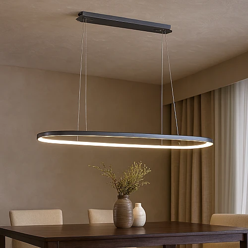 نجف مودرن فضي لون الانارة اصفر 1000*350 30 واط