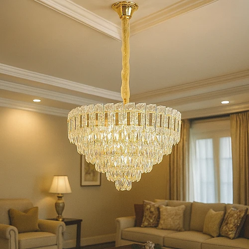 نجف مودرن ذهبي E14*9 مقاس 600 ملم