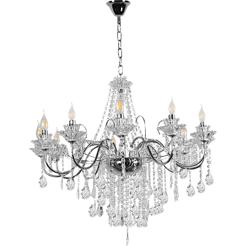 نجف مودرن شمعدان فضي مع شفاف E14*12