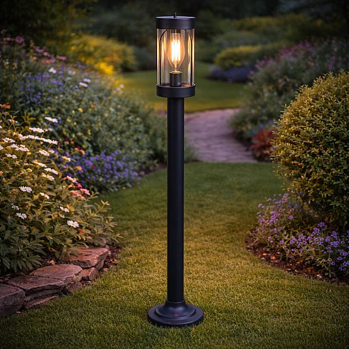 فانوس حديقة 1 متر خارجي اسود E27