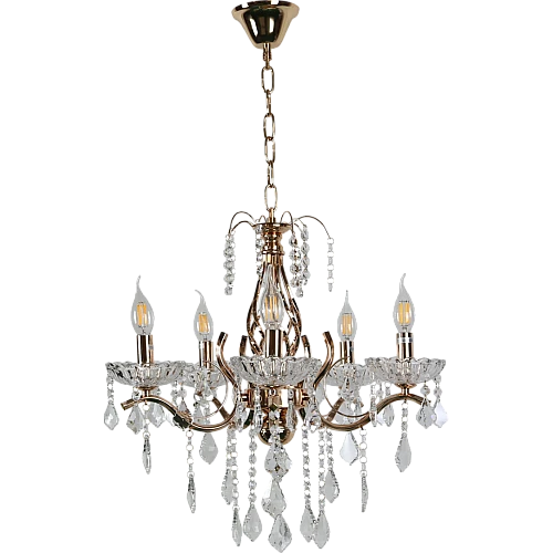 نجف مودرن شمعدان ذهبي + فضيE14*5