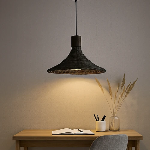 علاقي قش اسود E27*1L قطر 40 سم